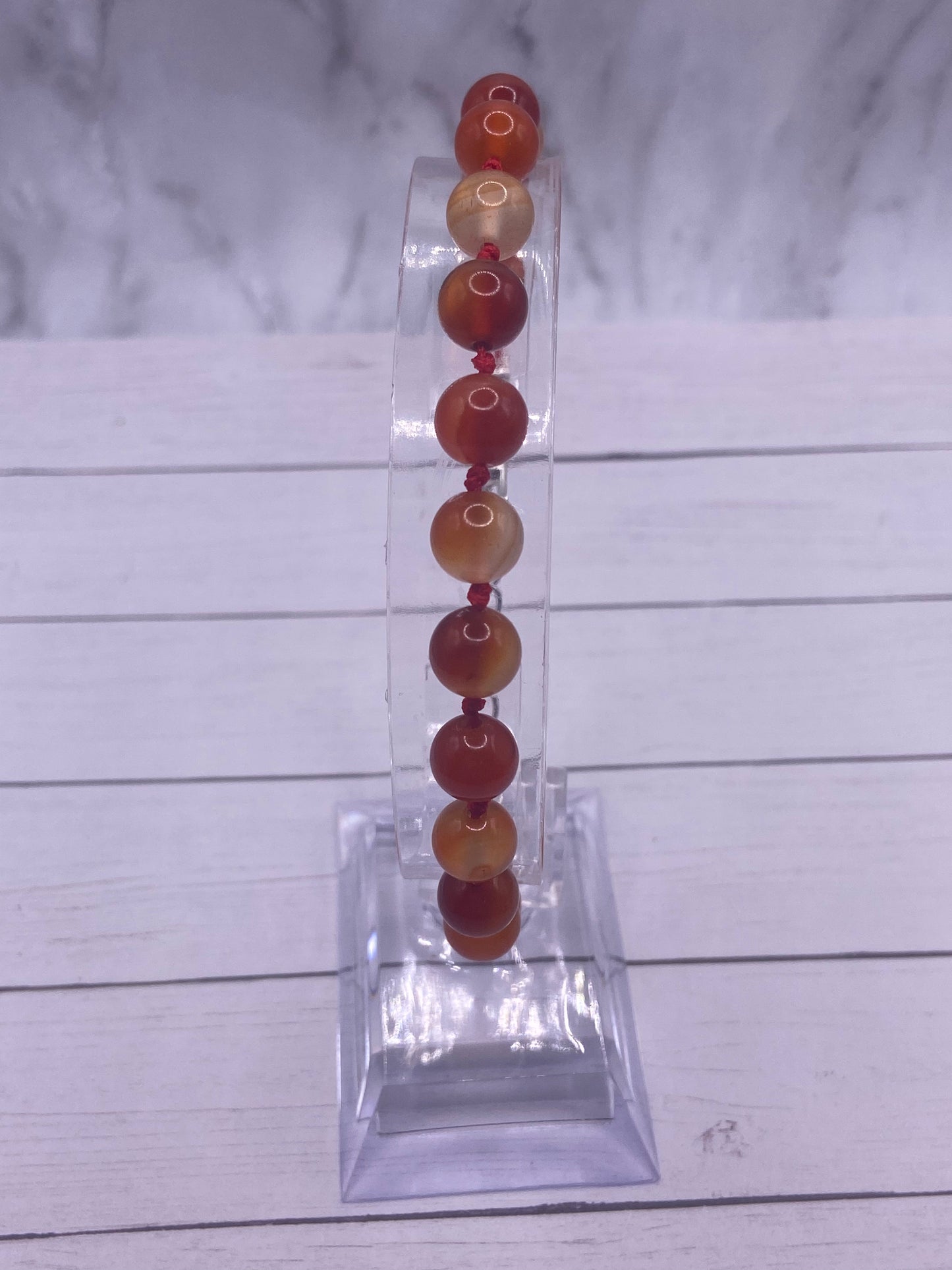 Carnelian Knotted Cord Bracelet